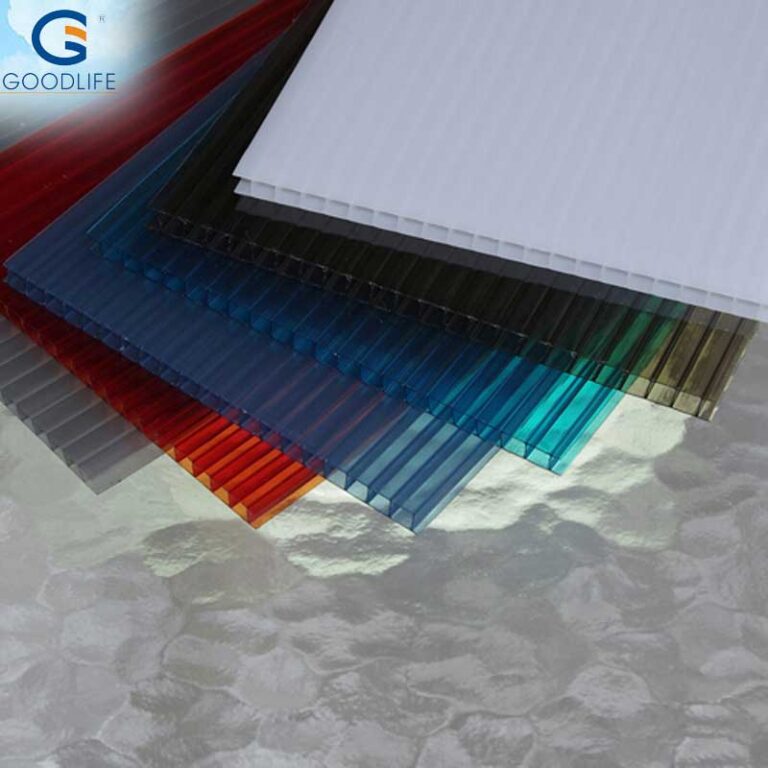 Láminas de Policarbonato 4mm de Doble Capa Huecas y Coloridas, Adecuadas para Diversos Propósitos de Construcción y Decoración