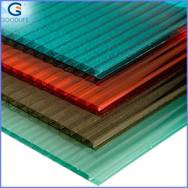 Láminas de Techo de Policarbonato 4mm Apiladas en Varios Colores (Rojo, Marrón, Verde)